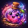 Colorful and expressive cartoon character avatar with a friendly smile, wearing a purple hat and glasses